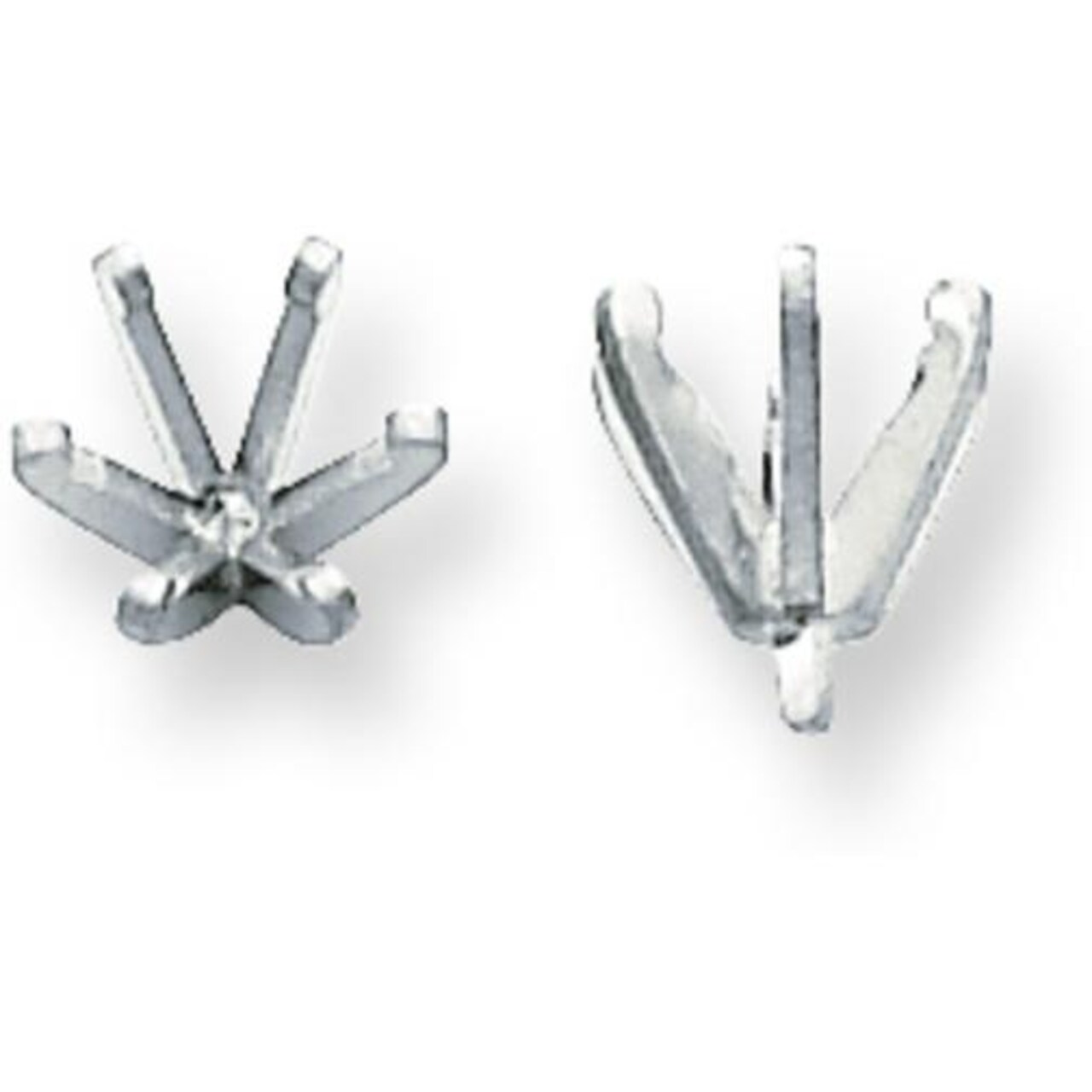 14K White Gold 6 Prong Round Peg Low Setting (2.40 To 8.20Mm)